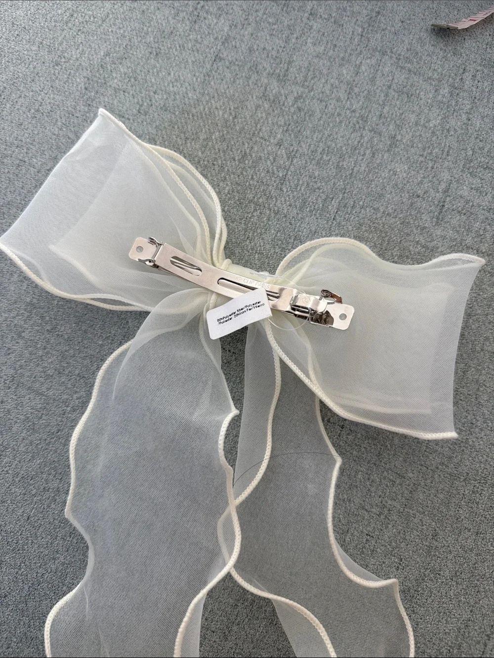 Anthropologie - white wavy chiffon bow